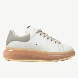 Alexander McQueen White Oversized Clear-Sole Lace-Up Sneakers